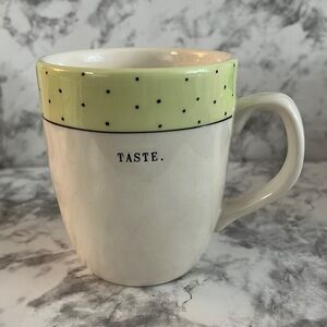 Rae Dunn Artisan collection by magenta Green Polka Dot Taste Coffee Mug